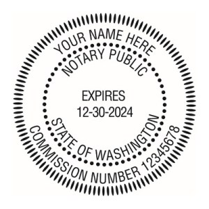 Washington Round Notary Stamp Imprint